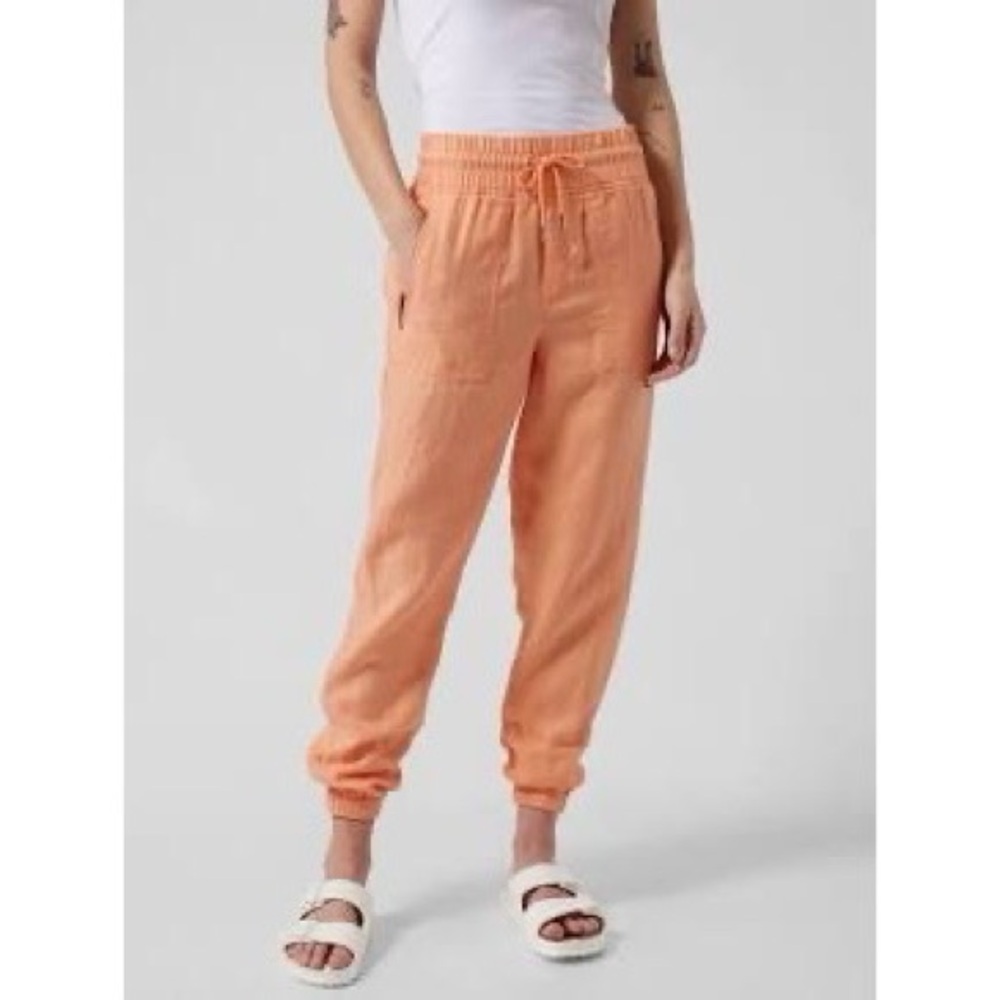 ATHLETA Cabo Linen Joggers in Cactus Peach
